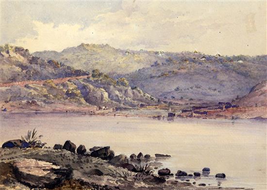 Lieutenant General Henry Francis Hancock (1834-1887) Views of The Lake, The Blue Valley and Marrays Folly, Mahabaleshwar 9.5 x 13in.